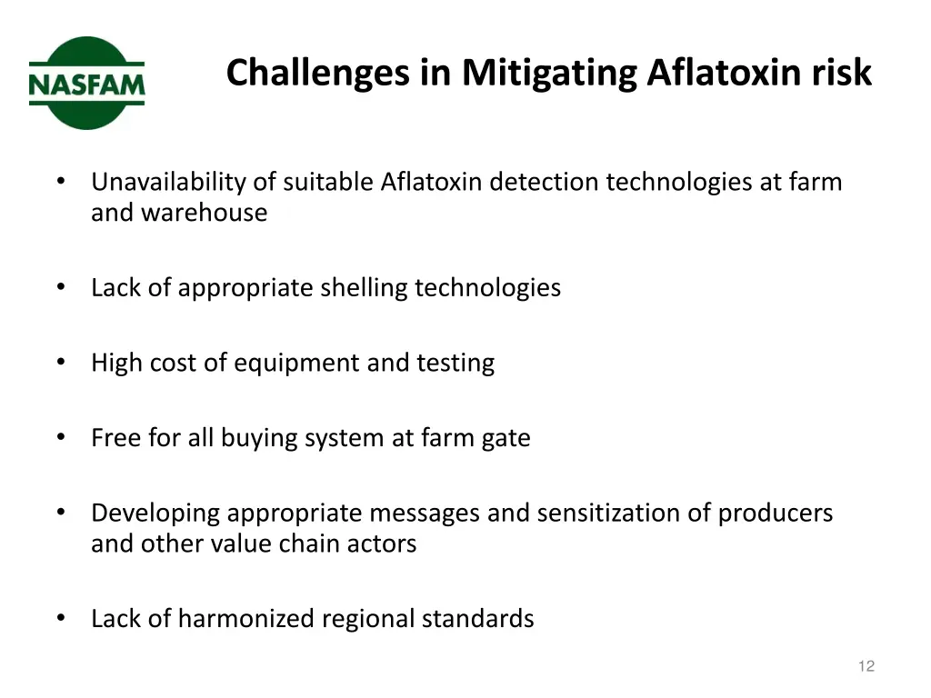 challenges in mitigating aflatoxin risk