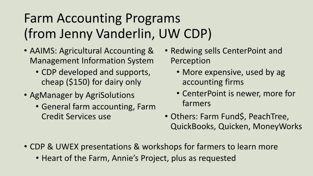 farm accounting programs from jenny vanderlin