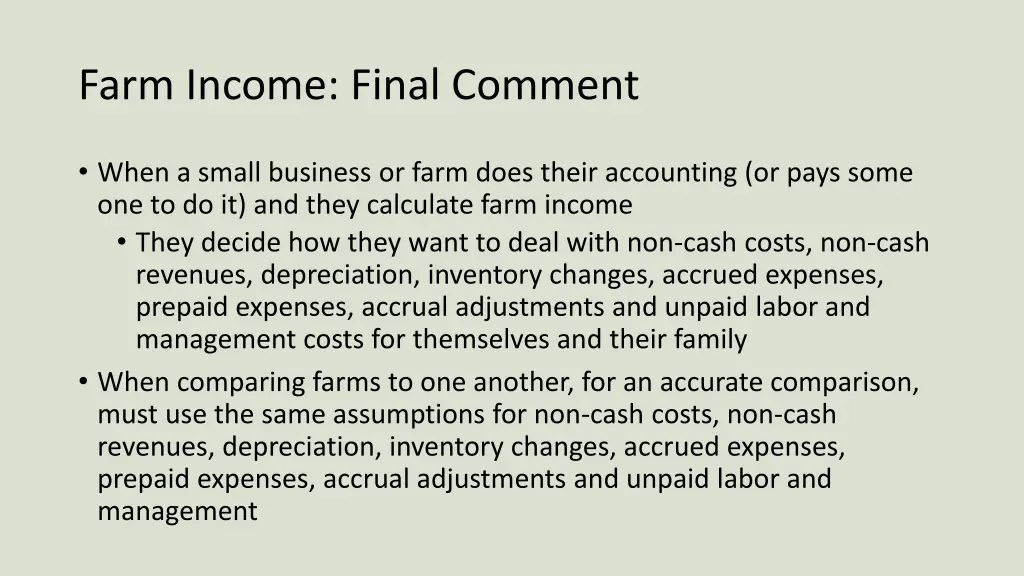 farm income final comment