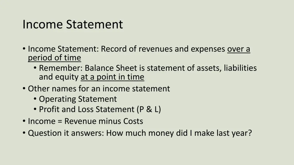 income statement