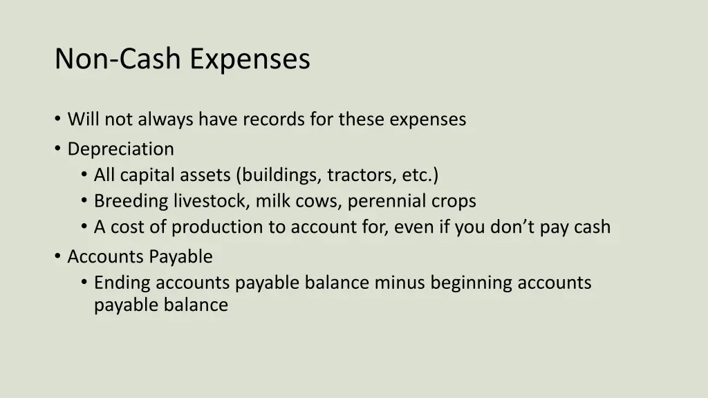 non cash expenses