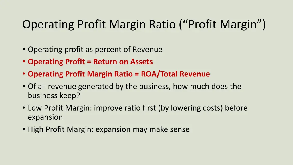 operating profit margin ratio profit margin