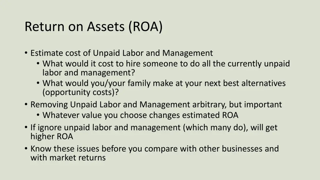 return on assets roa 1