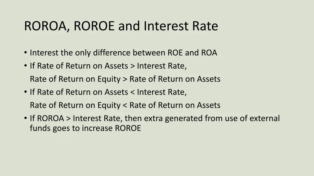 roroa roroe and interest rate