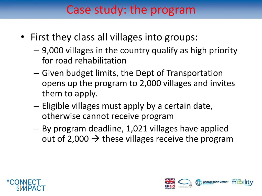 case study the program