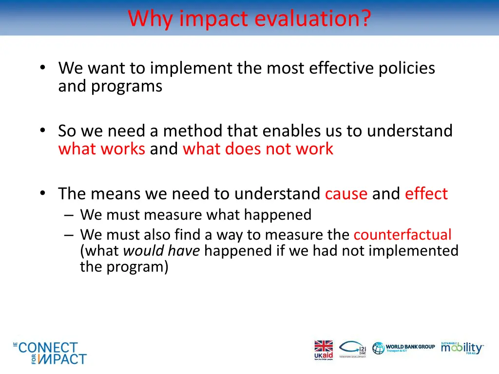 why impact evaluation