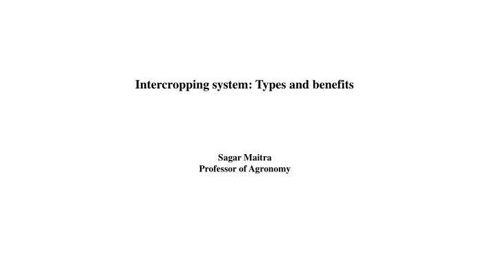 intercropping system types and benefits