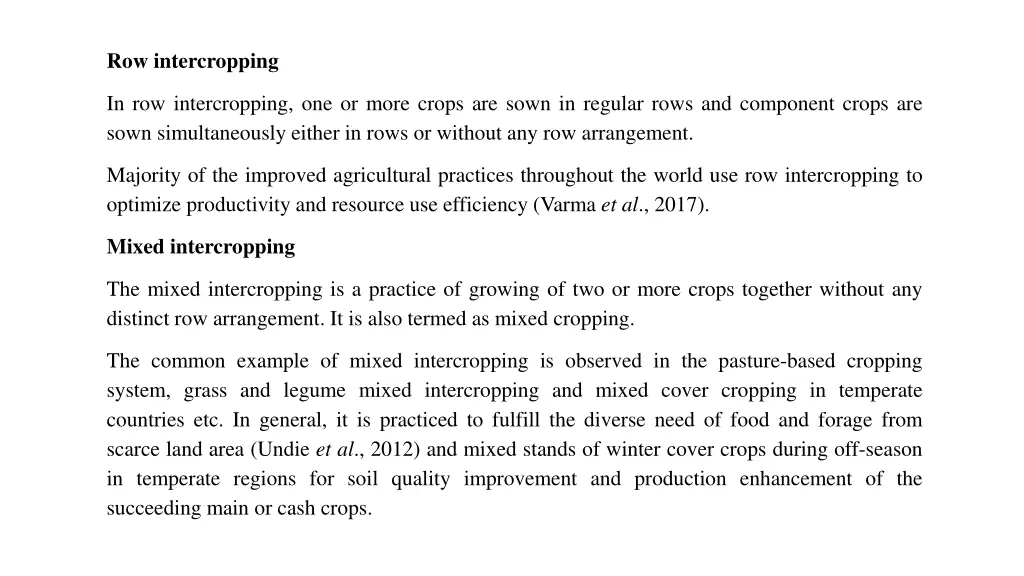 row intercropping