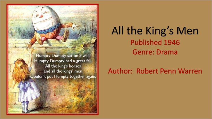 all the king s men published 1946 genre drama