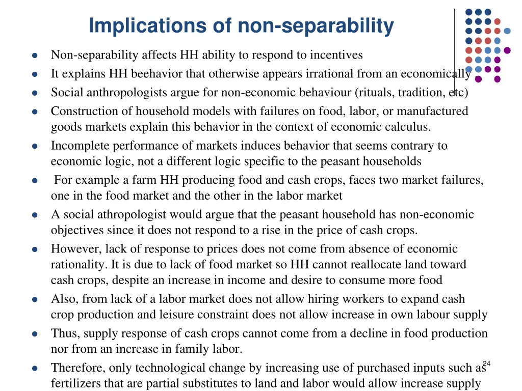 implications of non separability