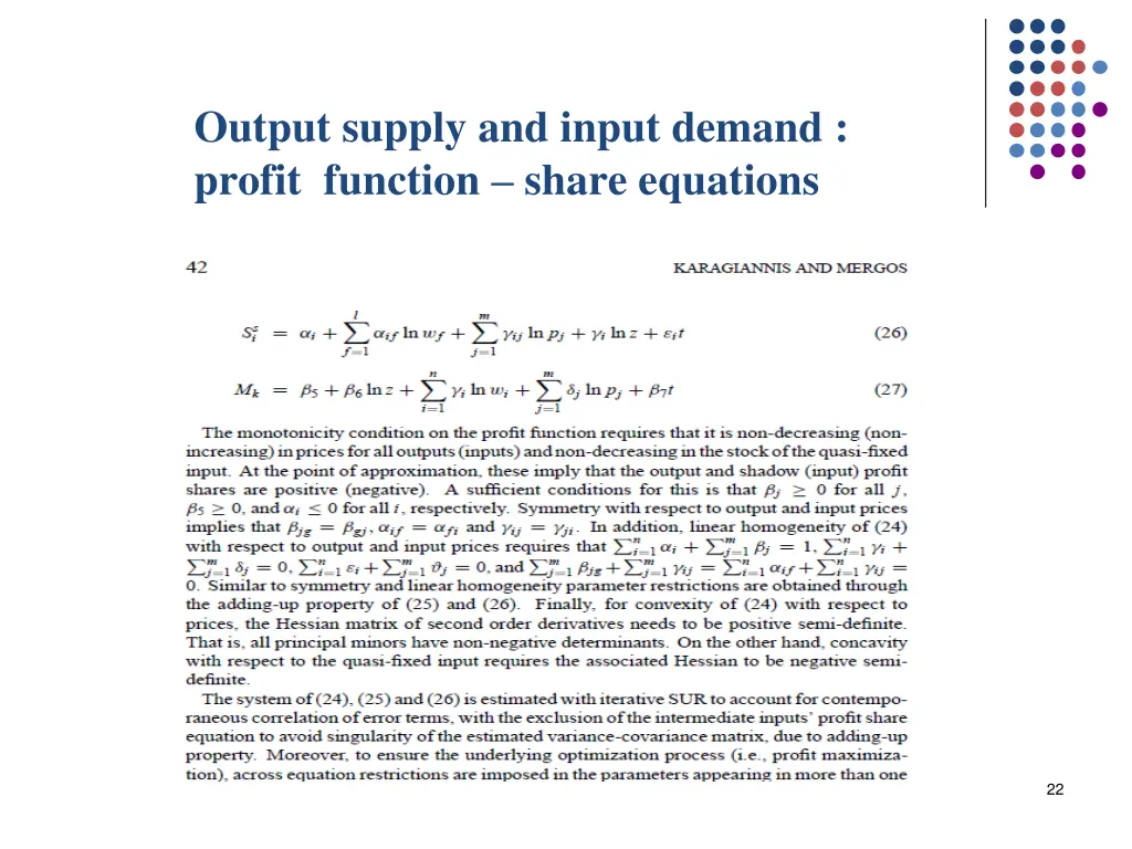 output supply and input demand profit function 1