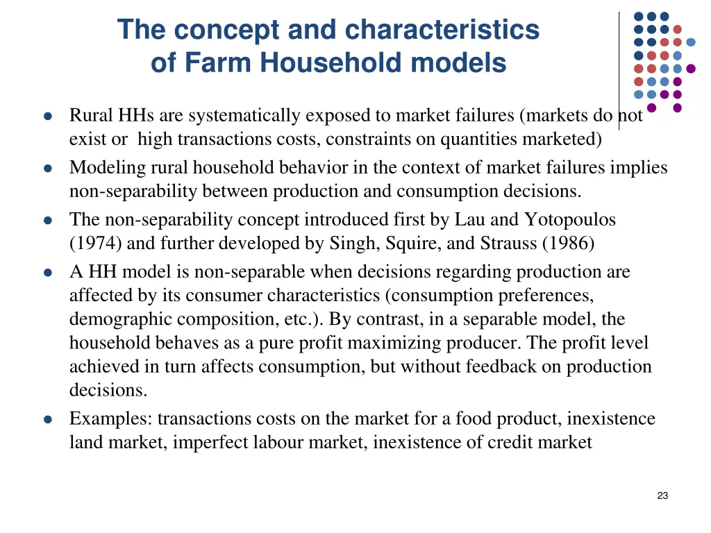 the concept and characteristics of farm household