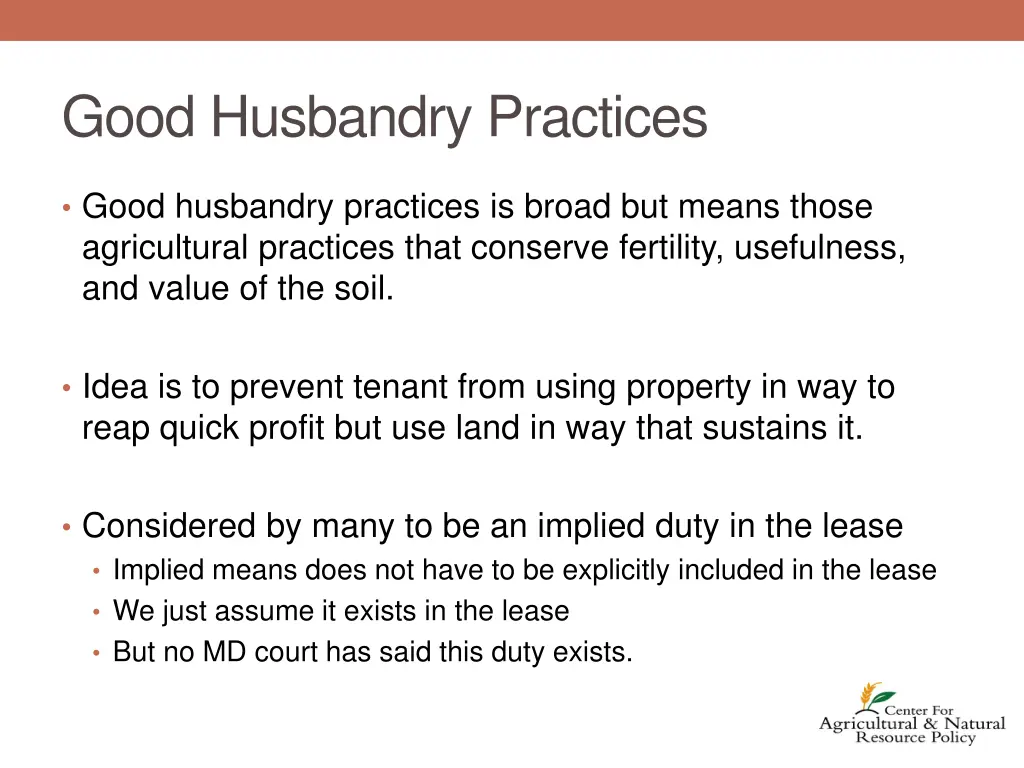 good husbandry practices