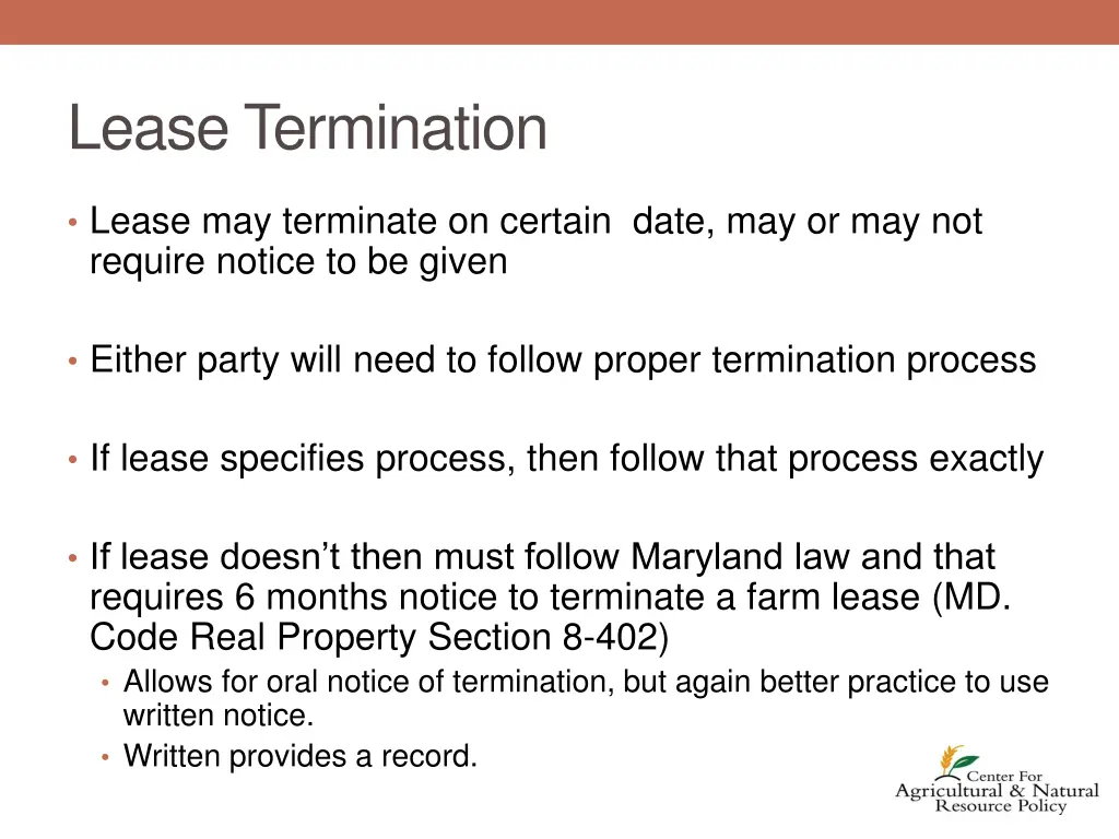 lease termination