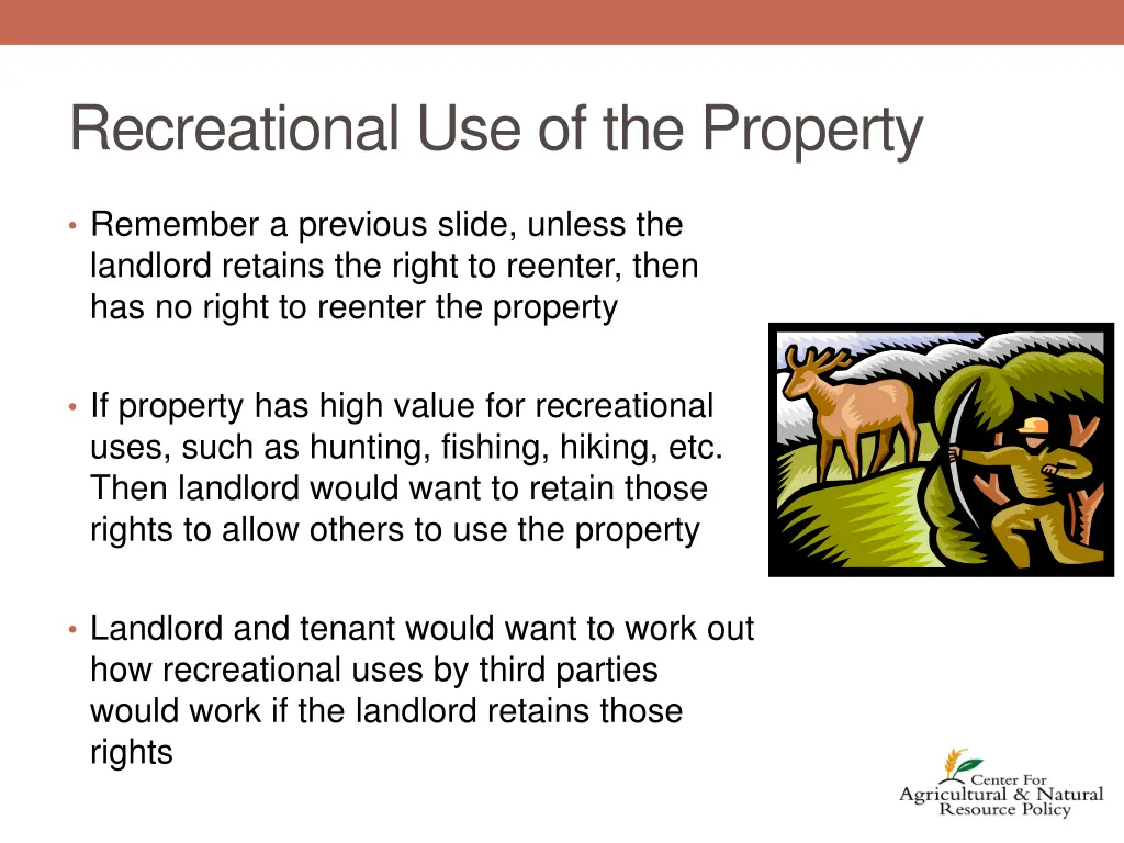 recreational use of the property