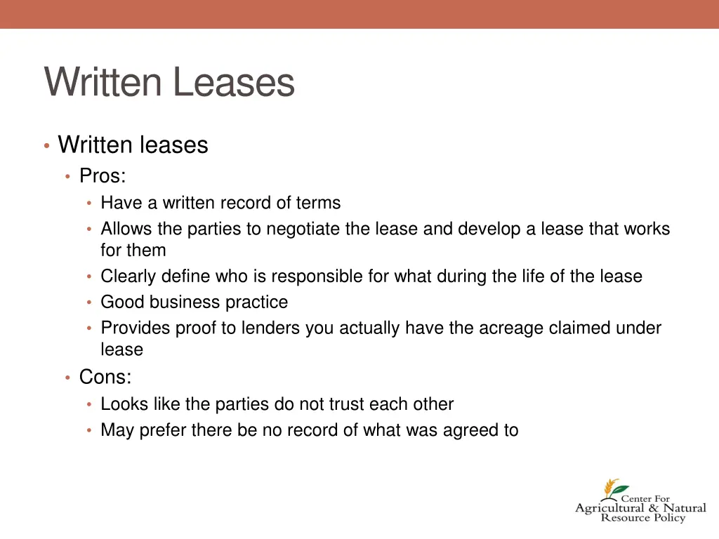 written leases