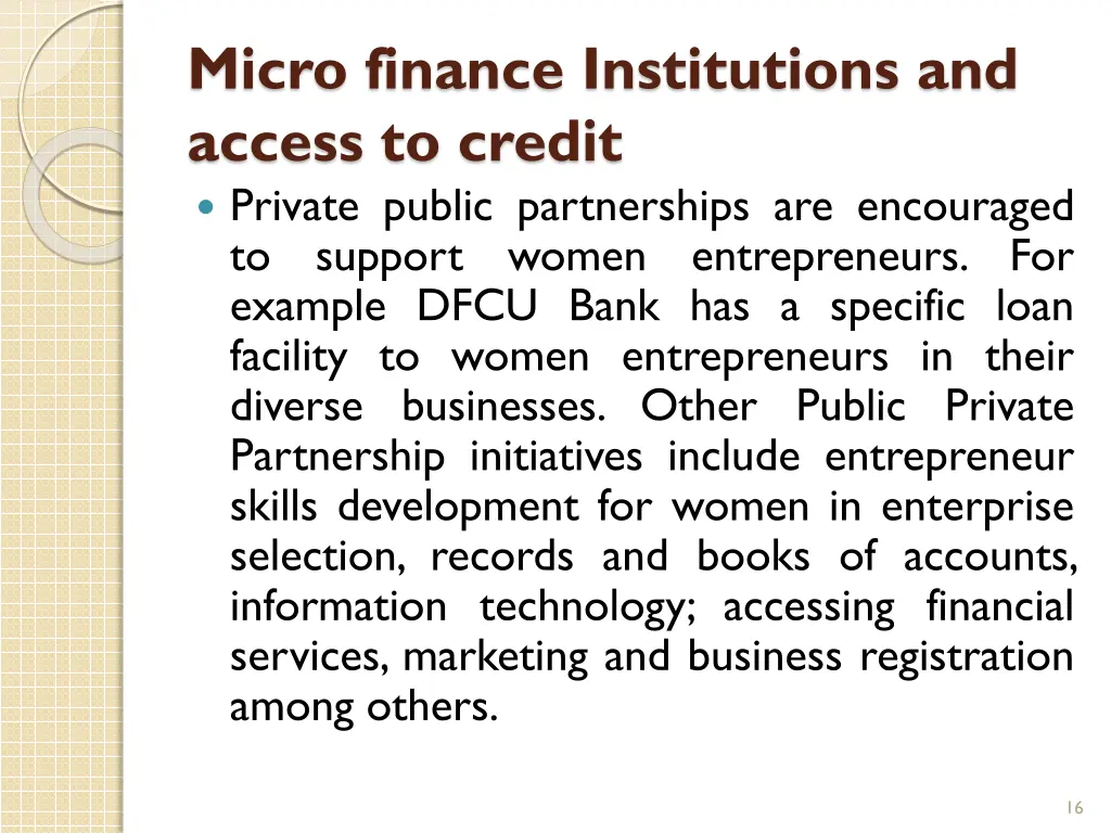 micro finance institutions and access to credit 1