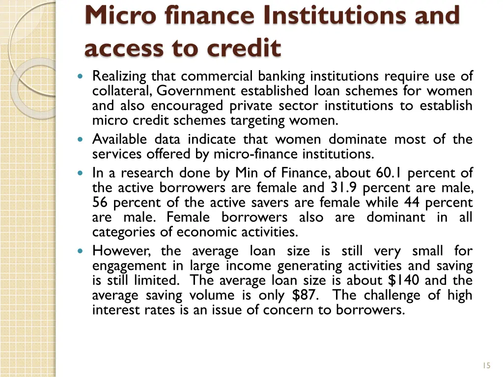 micro finance institutions and access to credit