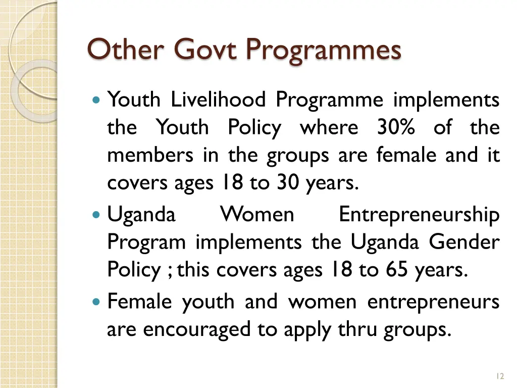 other govt programmes