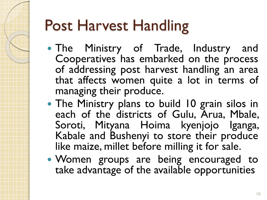 post harvest handling