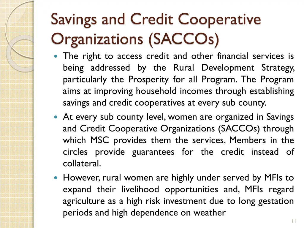 savings and credit cooperative organizations