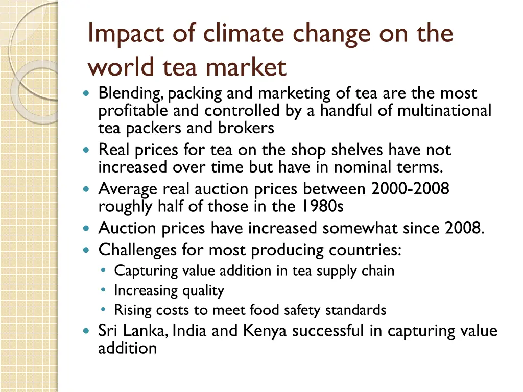 impact of climate change on the world tea market