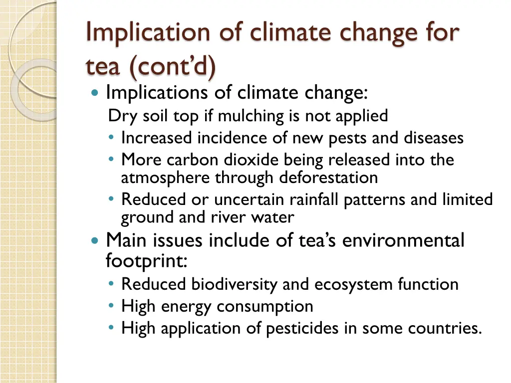 implication of climate change for tea cont