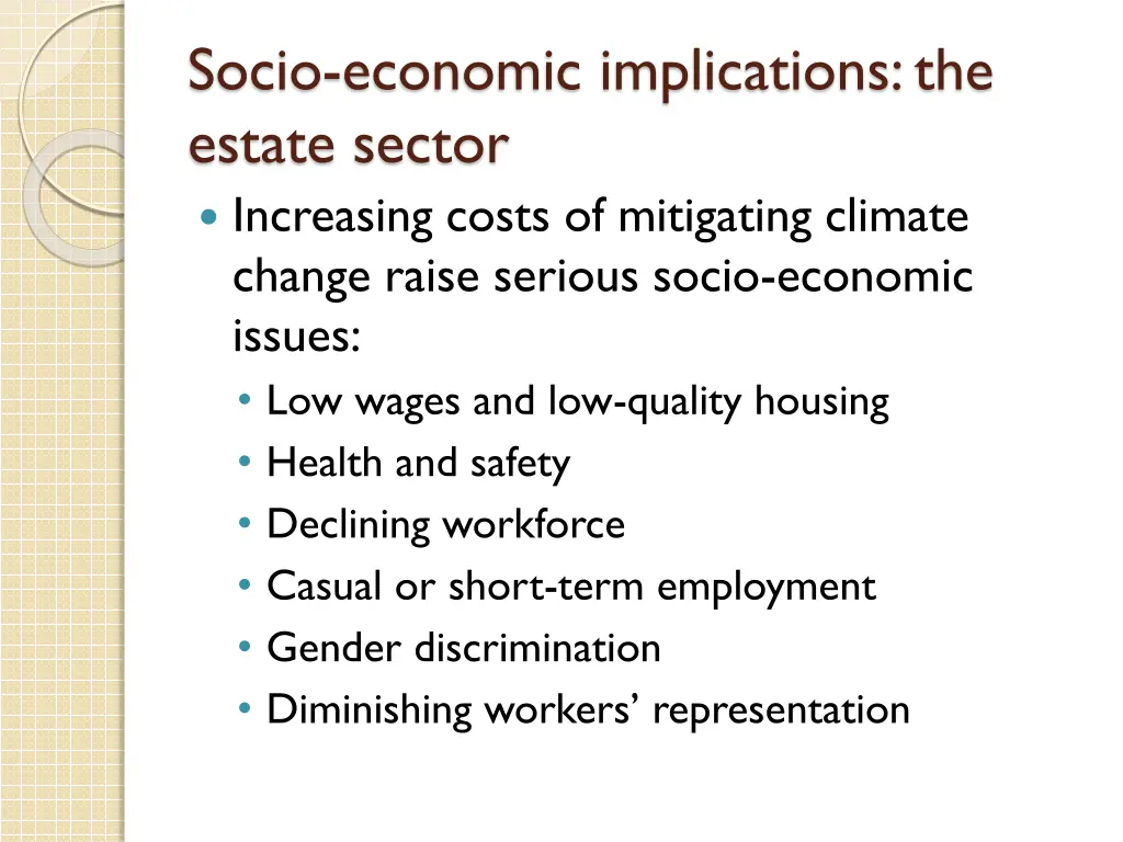 socio economic implications the estate sector 1