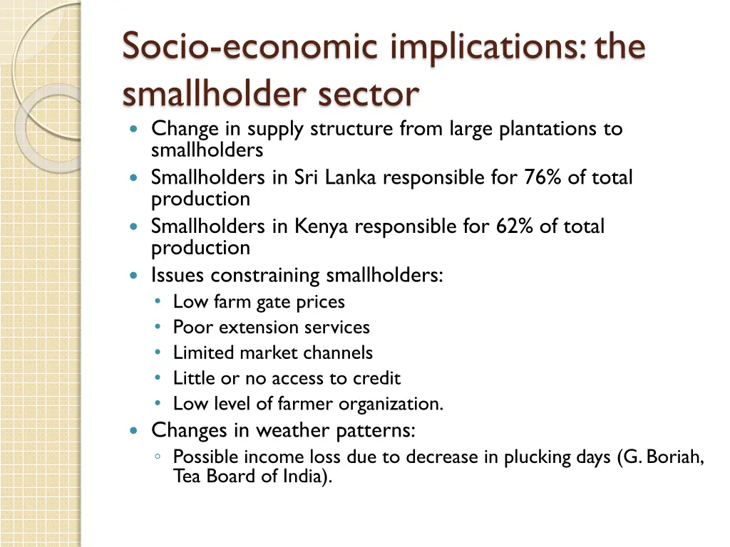 socio economic implications the smallholder