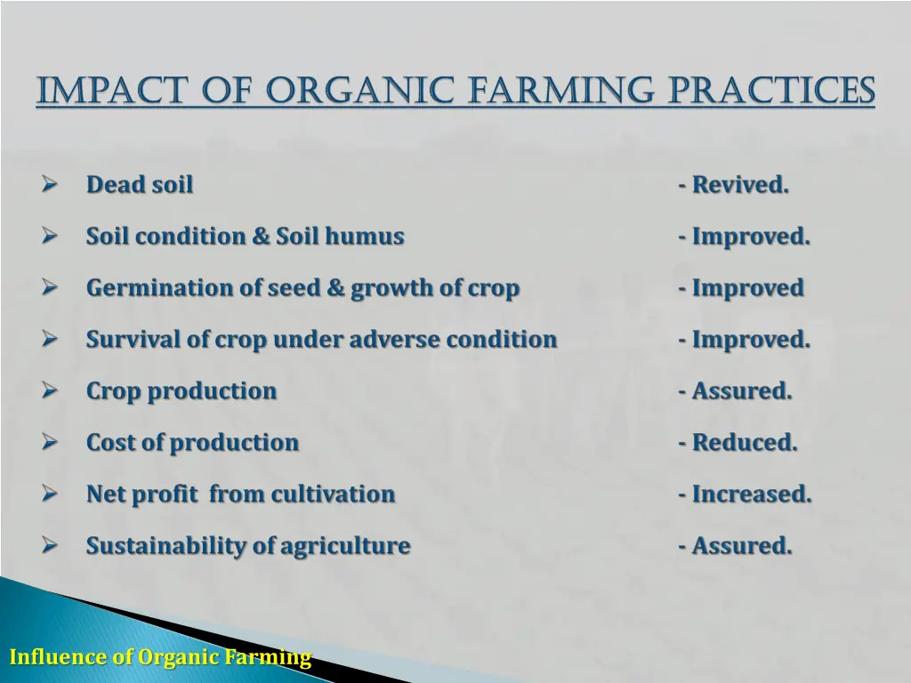 influence of organic farming 6