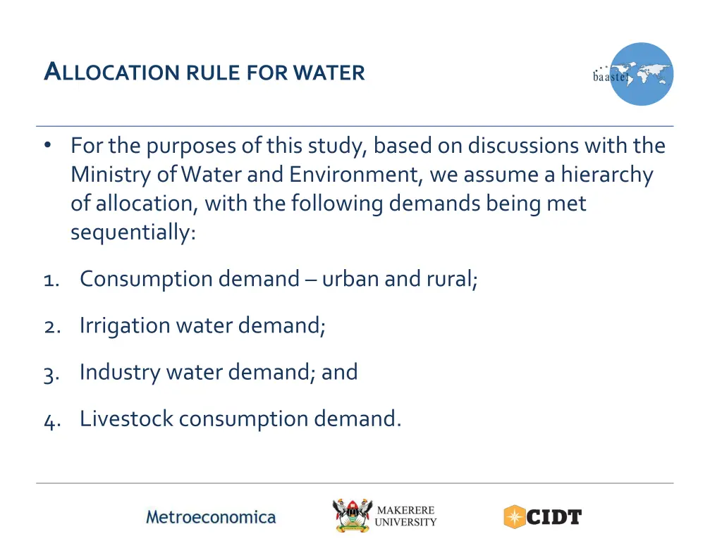 a llocation rule forwater