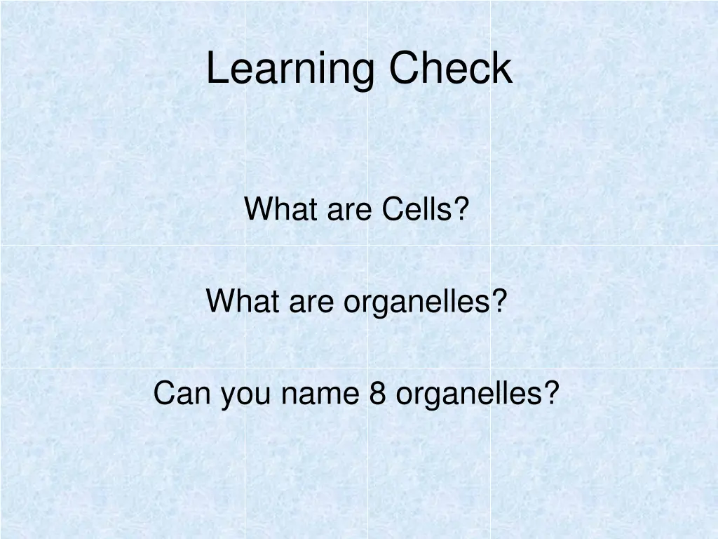 learning check