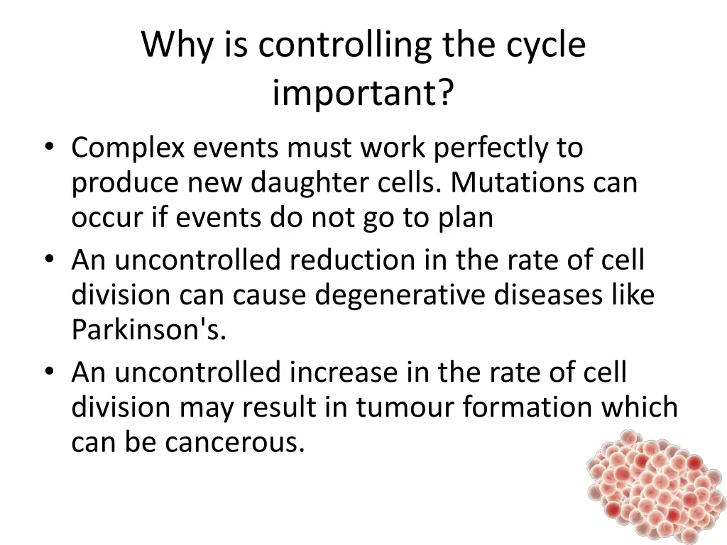 why is controlling the cycle important complex