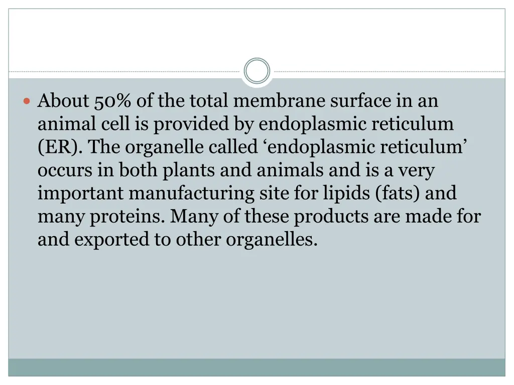 about 50 of the total membrane surface