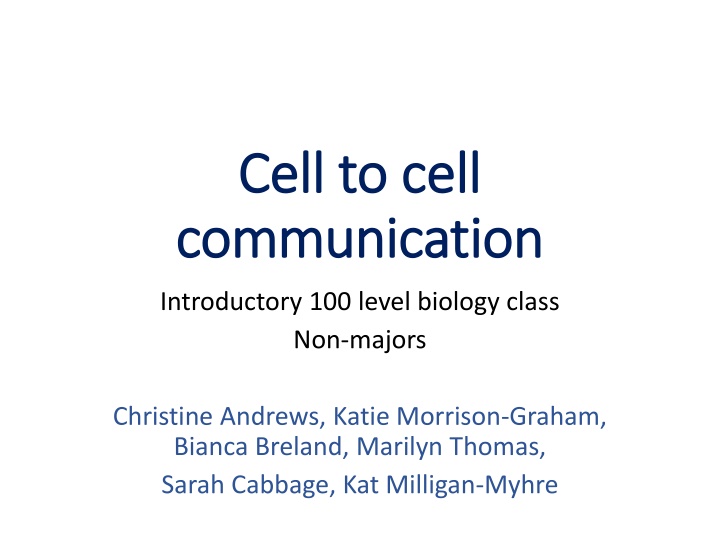 cell to cell cell to cell communication