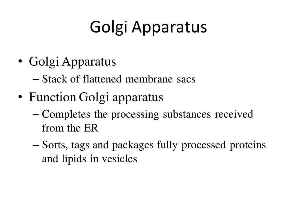 golgi apparatus