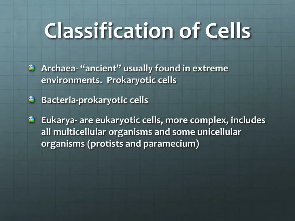 classification of cells