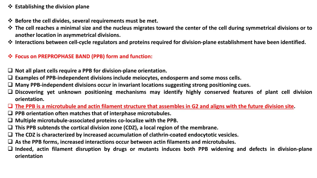 establishing the division plane