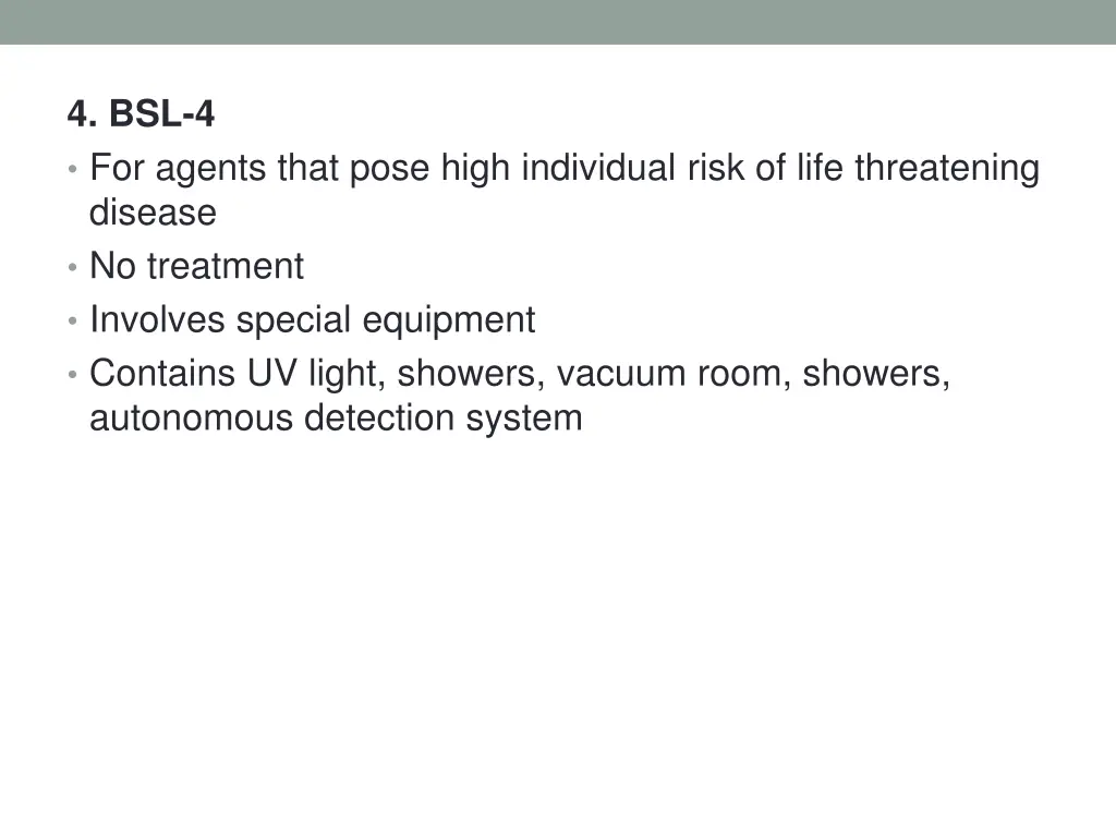 4 bsl 4 for agents that pose high individual risk