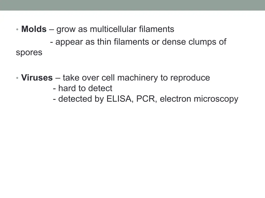 molds grow as multicellular filaments appear