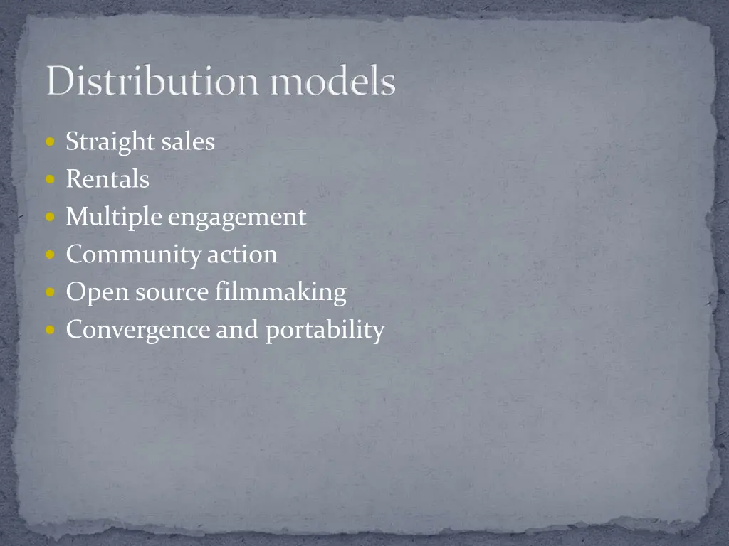 distribution models