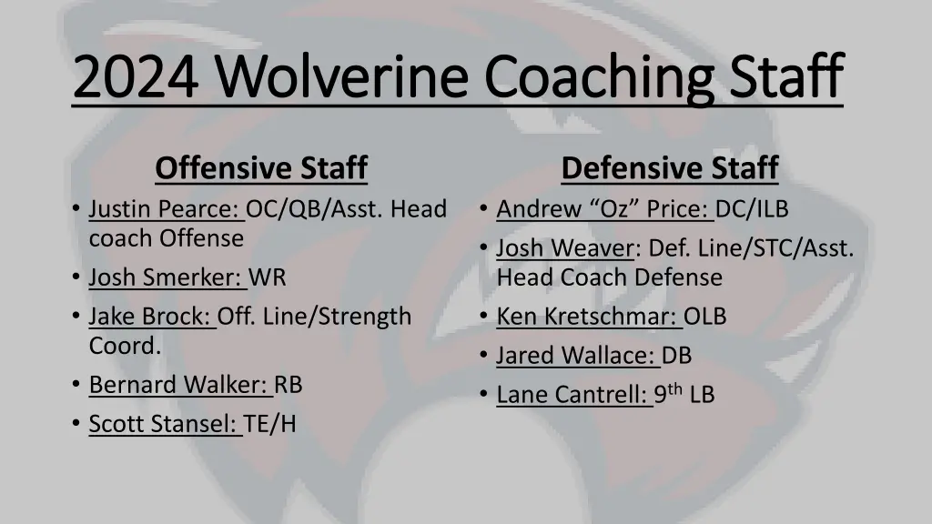 2024 wolverine coaching staff 2024 wolverine