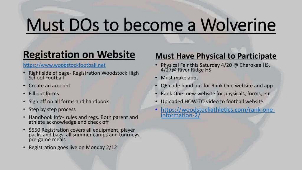 must dos to become a wolverine must dos to become