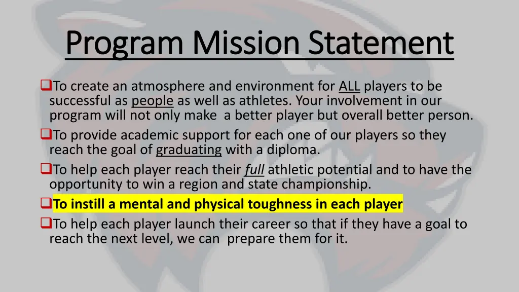 program mission statement program mission