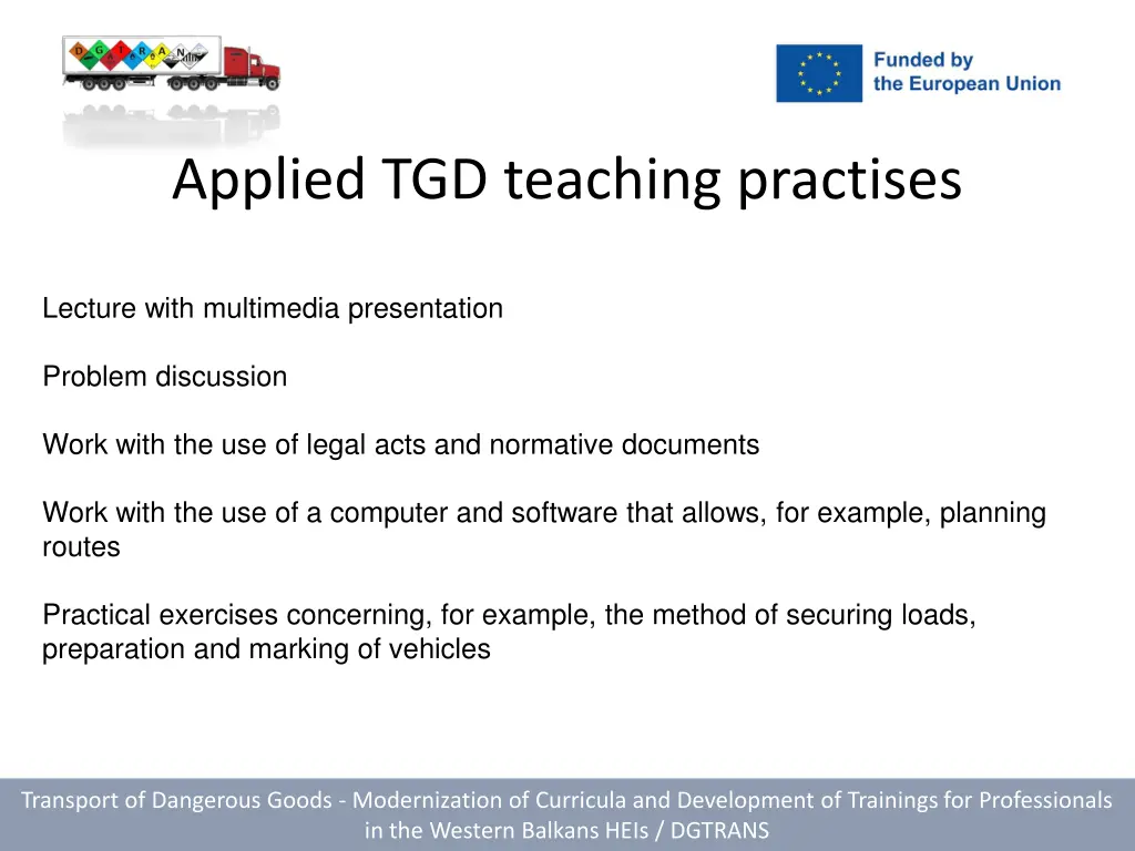 applied tgd teaching practises