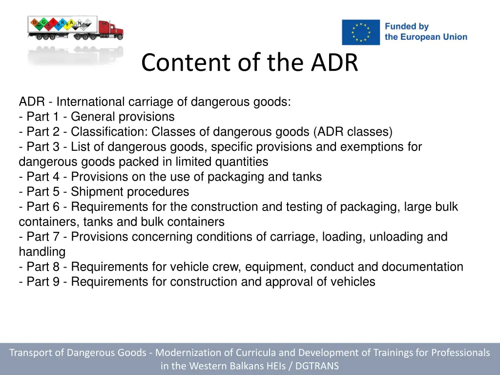 content of the adr