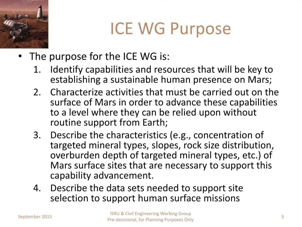 ice wg purpose