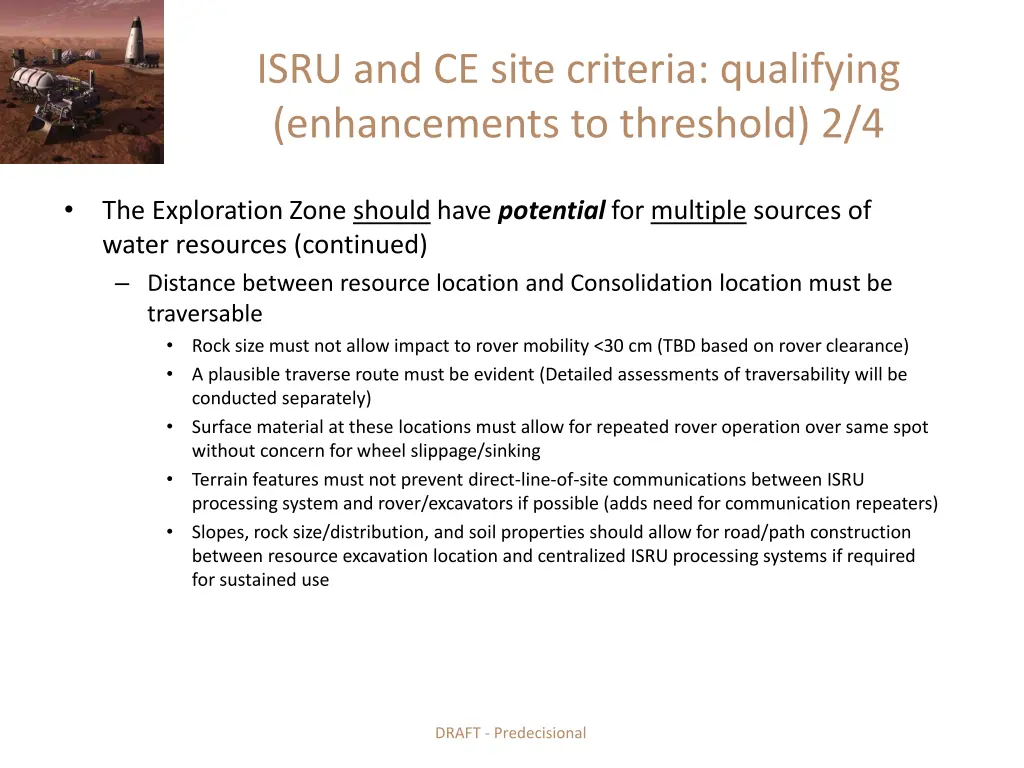 isru and ce site criteria qualifying enhancements 1