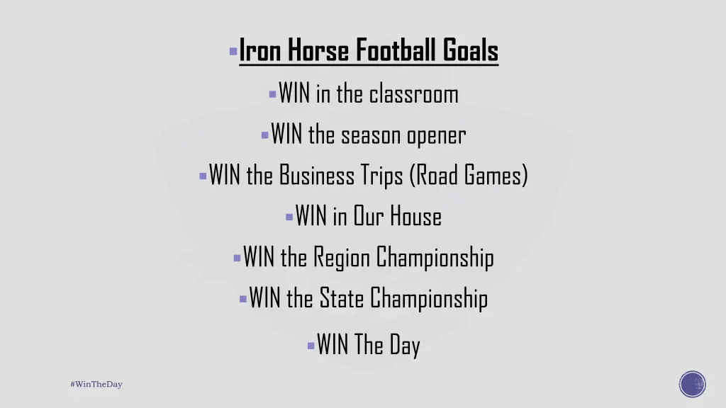 iron horse football goals win in the classroom