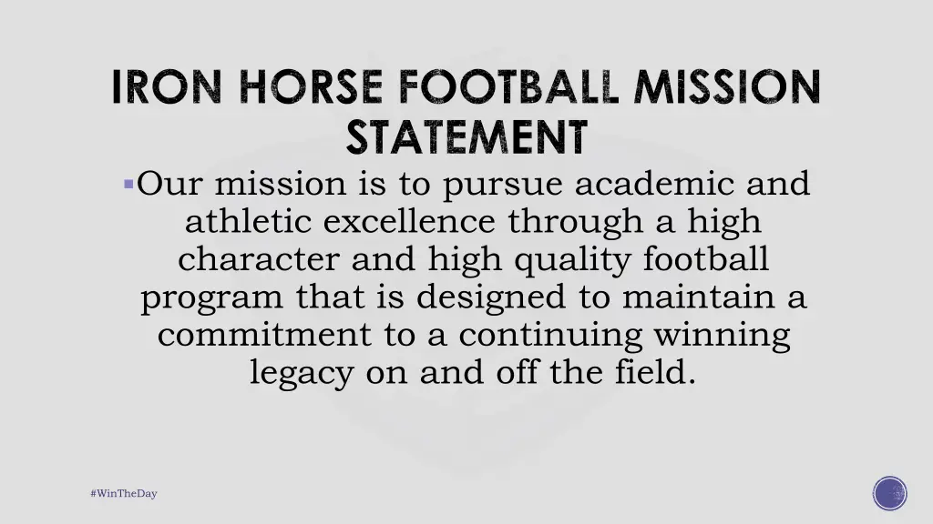 iron horse football mission statement our mission